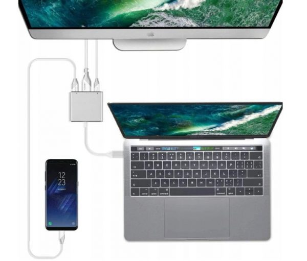 ADAPTER PRZEJŚCIÓWKA 3w1 HUB USB-C TYP-C HDMI 4K