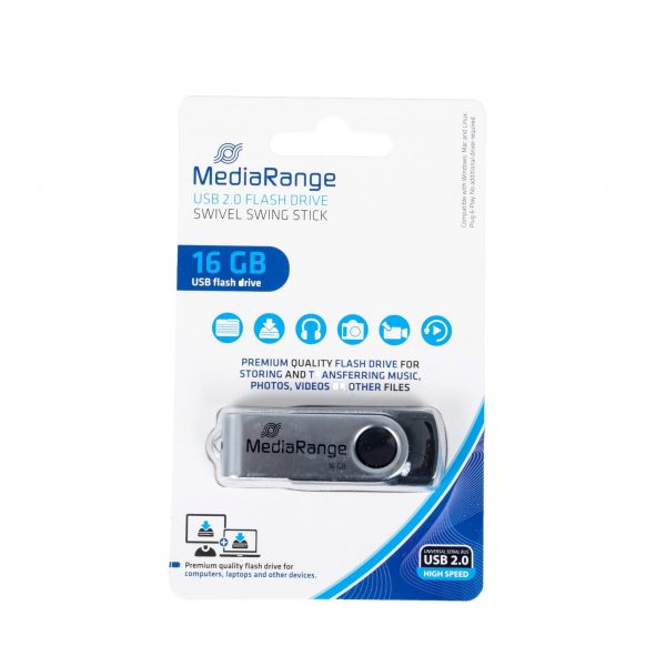 MEDIARANGE PENDRIVE USB 2.0 16GB FLASH TWISTER