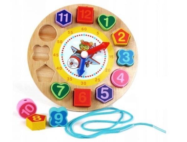 ZEGAR SORTER DREWNIANY KORALIKI DO NAWLEKANIA 2w1