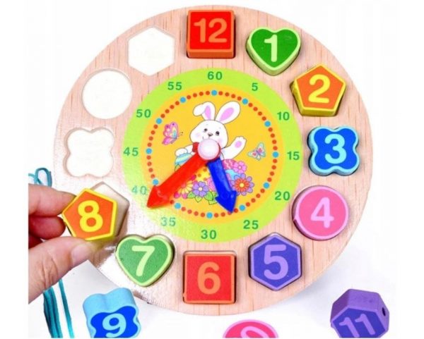 ZEGAR SORTER DREWNIANY KORALIKI DO NAWLEKANIA 2w1