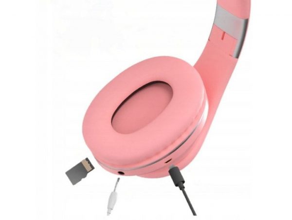 SŁUCHAWKI NAUSZNE BLUETOOTH LED M2 KOCIE USZY KOT