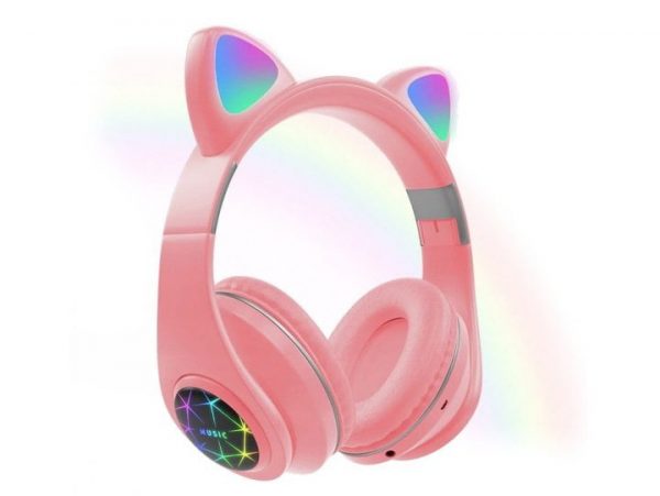 SŁUCHAWKI NAUSZNE BLUETOOTH LED M2 KOCIE USZY KOT
