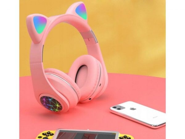 SŁUCHAWKI NAUSZNE BLUETOOTH LED M2 KOCIE USZY KOT