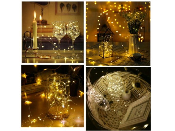 LAMPKI DRUCIKI 20 LED - biały ciepły