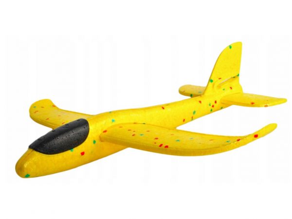SAMOLOT ZABAWKA STYROPIANOWY SZYBOWIEC RZUTKA 47 CM - żółty