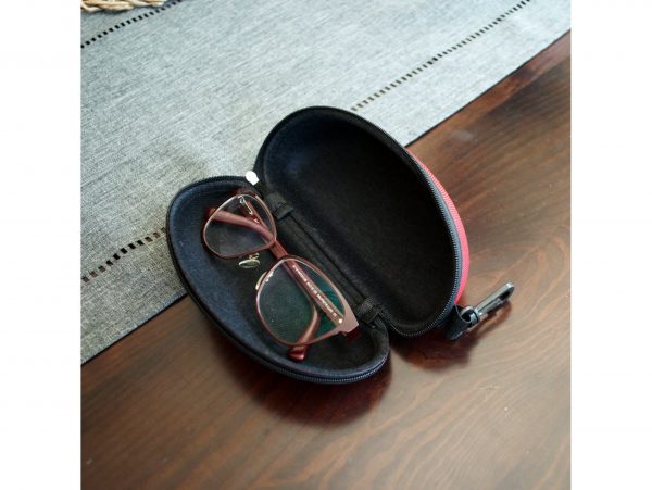 ETUI NA OKULARY TWARDE 17x8,5cm - czerwony