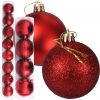 BOMBKI CHOINKOWE TUBA 10CM 4SZT + BOMBKI CHOINKOWE TUBA 6CM 8SZT - czerwone
