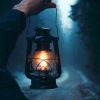 LAMPA NAFTOWA 24cm - granatowy