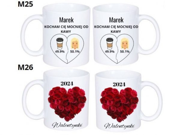 KUBEK DO SUBLIMACJI 330ML BIAŁY - Walentynki - grupa