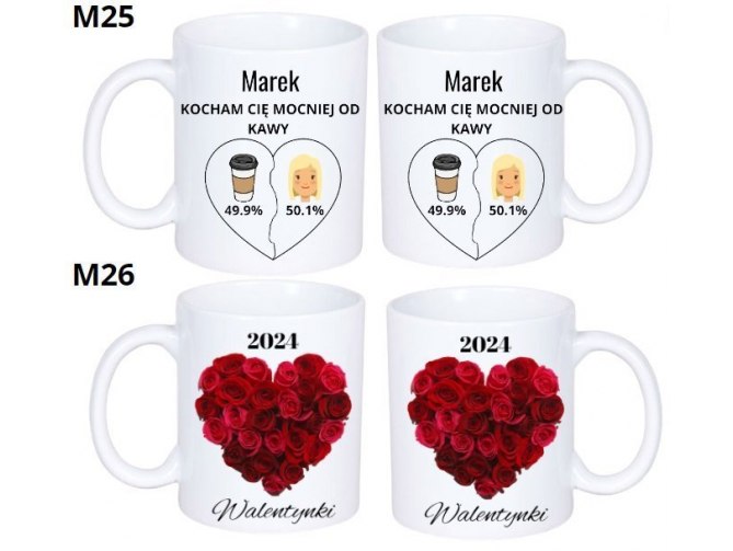 KUBEK DO SUBLIMACJI 330ML BIAŁY - Walentynki - grupa