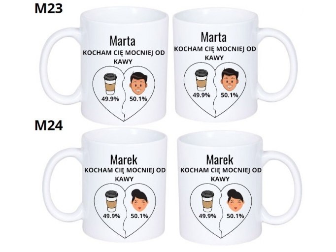 KUBEK DO SUBLIMACJI 330ML BIAŁY - Walentynki - grupa