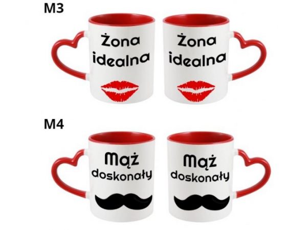 KUBEK DO SUBLIMACJI 330ML CZERWONY UCHWYT SERCE - grupa walentynki