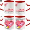 KUBEK DO SUBLIMACJI 330ML CZERWONY UCHWYT SERCE - grupa walentynki