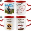 KUBEK DO SUBLIMACJI 330ML CZERWONY UCHWYT SERCE - grupa walentynki