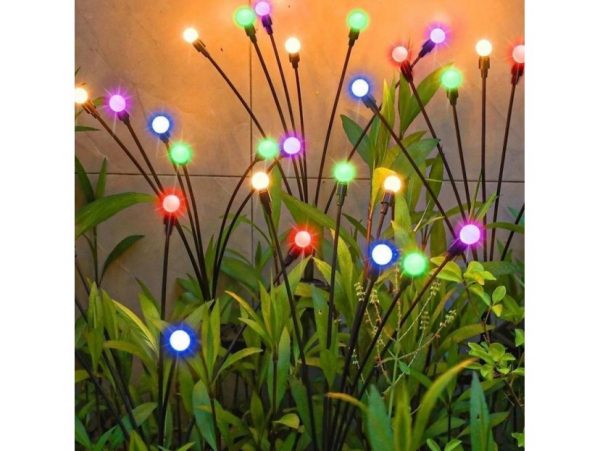 LAMPA OGRODOWA SOLARNA 6 LED RGB KULKI 2 SZT