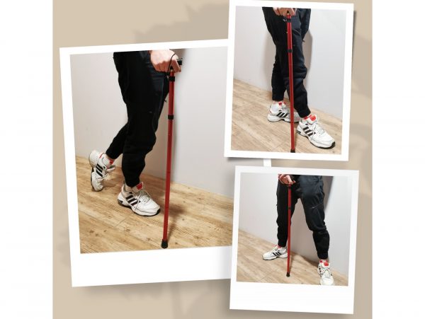 LASKA INWALIDZKA SKŁADANA 92cm - czerwony