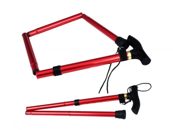 LASKA INWALIDZKA SKŁADANA 92cm - czerwony