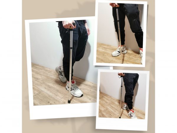 LASKA INWALIDZKA SKŁADANA 92cm - srebrny