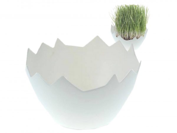 OSŁONKA DONICZKA WIELKANOC SKORUPKA 12CM - biały