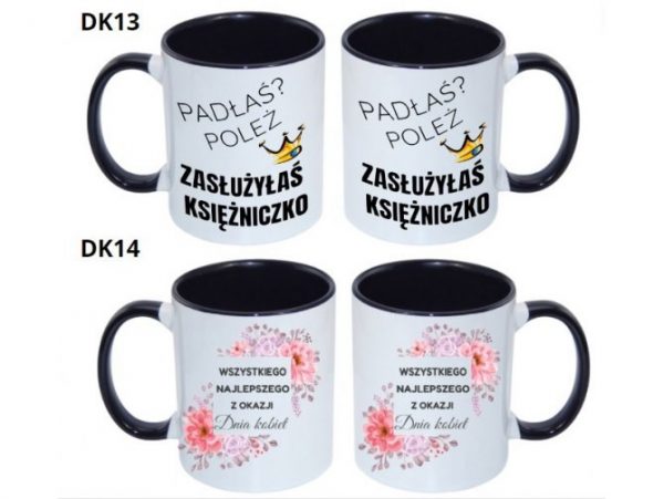 KUBEK DO SUBLIMACJI 330ML CZARNY UCHWYT- grupa dzień kobiet