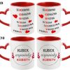 KUBEK DO SUBLIMACJI 330ML CZERWONY UCHWYT SERCE - grupa dzień kobiet