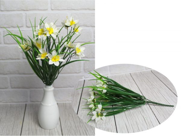ŻONKIL BUKIET SZTUCZNY 7 ŁODYG 40cm - biały