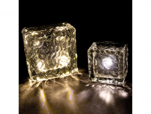 LAMPA OGRODOWA NAJAZDOWA SOLARNA KOSTKA LODU 7x7cm