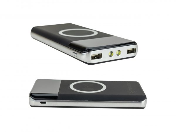 POWERBANK INDUKCYJNY 10 000mAh 2xUSB - czarny