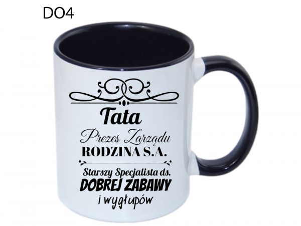 KUBEK DO SUBLIMACJI 330ML CZARNY UCHWYT - Dzien Ojca - grupa