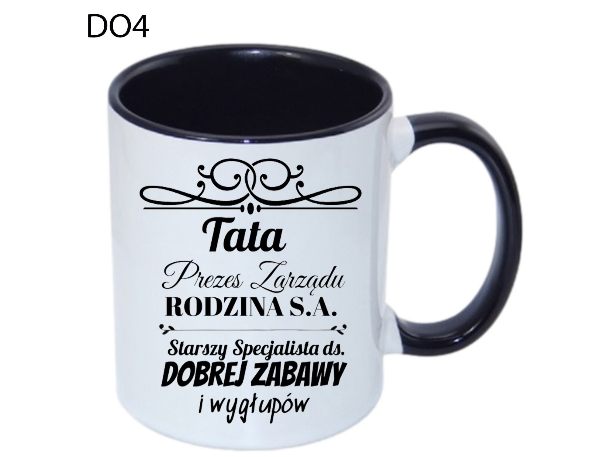 KUBEK DO SUBLIMACJI 330ML CZARNY UCHWYT - Dzien Ojca - grupa