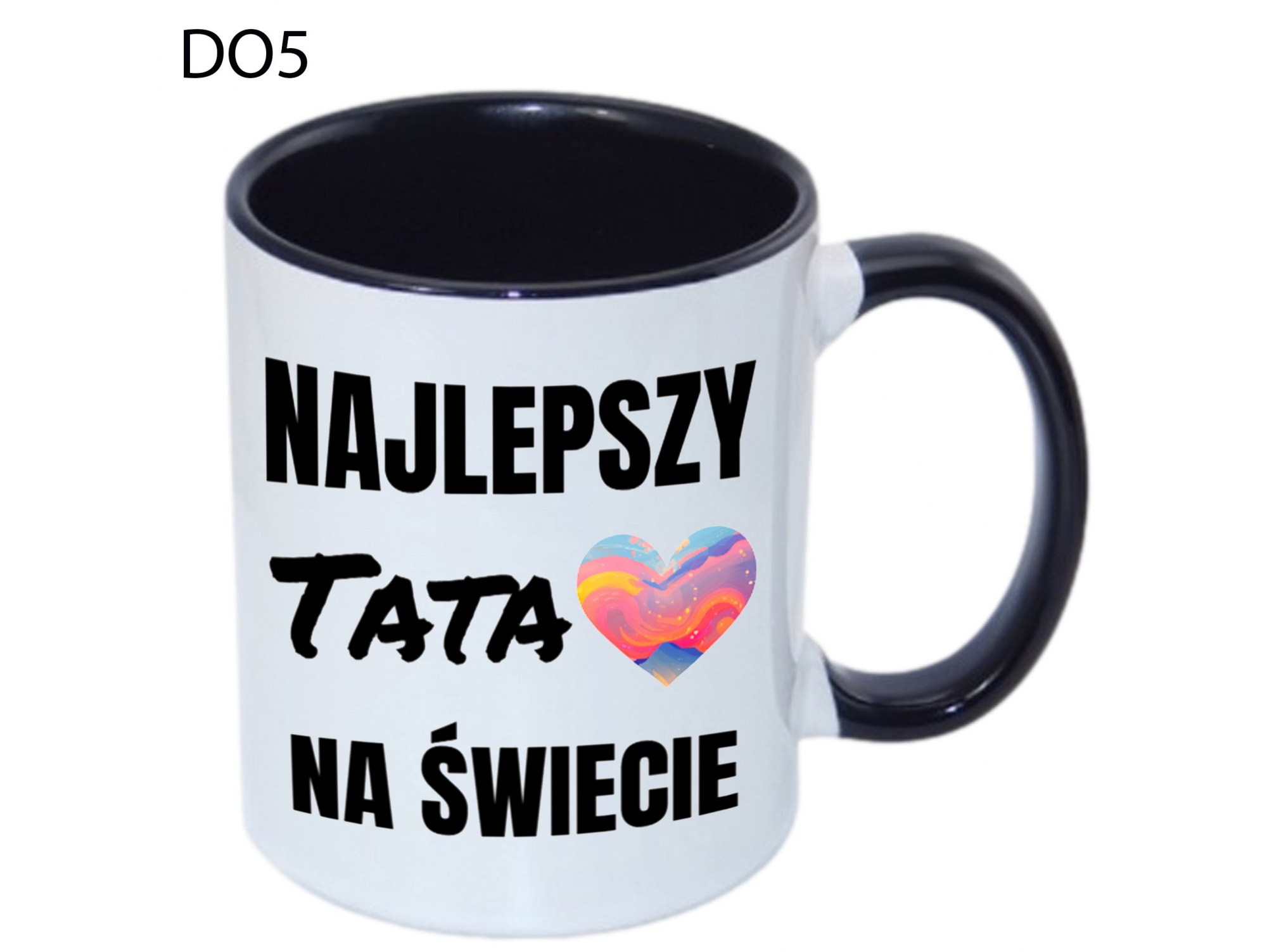 KUBEK DO SUBLIMACJI 330ML CZARNY UCHWYT - Dzien Ojca - grupa