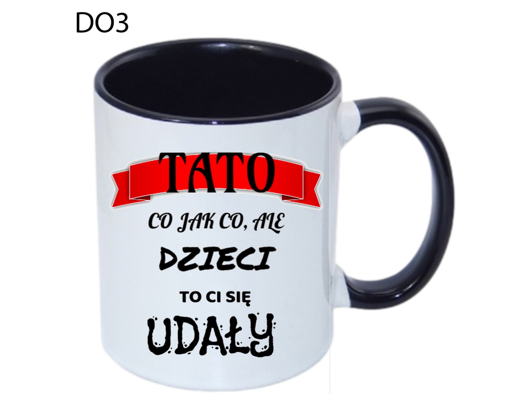 KUBEK DO SUBLIMACJI 330ML CZARNY UCHWYT - Dzien Ojca - grupa