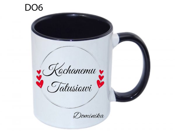 KUBEK DO SUBLIMACJI 330ML CZARNY UCHWYT - Dzien Ojca - grupa