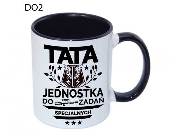 KUBEK DO SUBLIMACJI 330ML CZARNY UCHWYT - Dzien Ojca - grupa