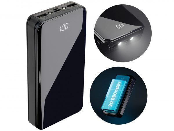 POWERBANK 20 000mAh 2xUSB microUSB USB-c