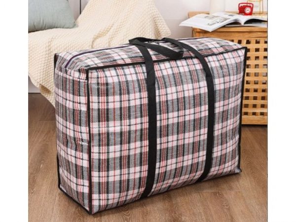 TORBA GOSPODARCZA 48x32x24cm - czerwona kratka