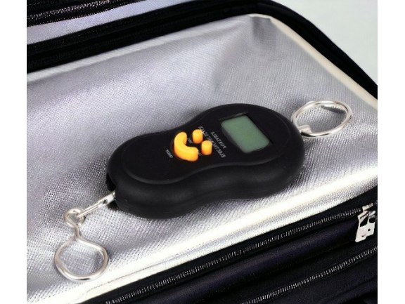 WAGA HAKOWA BAGAŻ, RYBY LCD - czarny