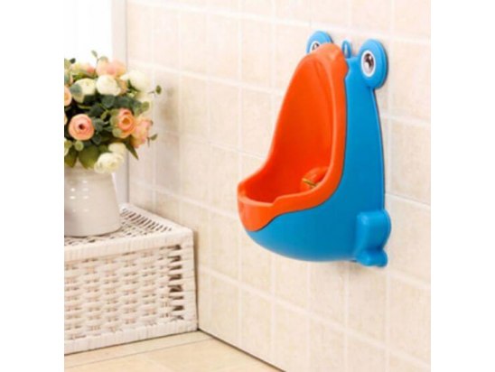 NOCNIK PISUAR WC MINI ŻABA - niebiesko-pomarańczowy