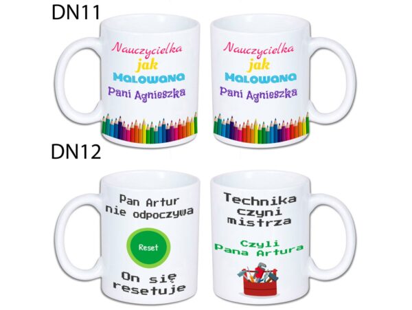 KUBEK DO SUBLIMACJI 330ML BIAŁY - dla nauczyciela