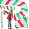 BALON CUKIEREK ŚWIĄTECZNY 90CM - zielono czerwone paski
