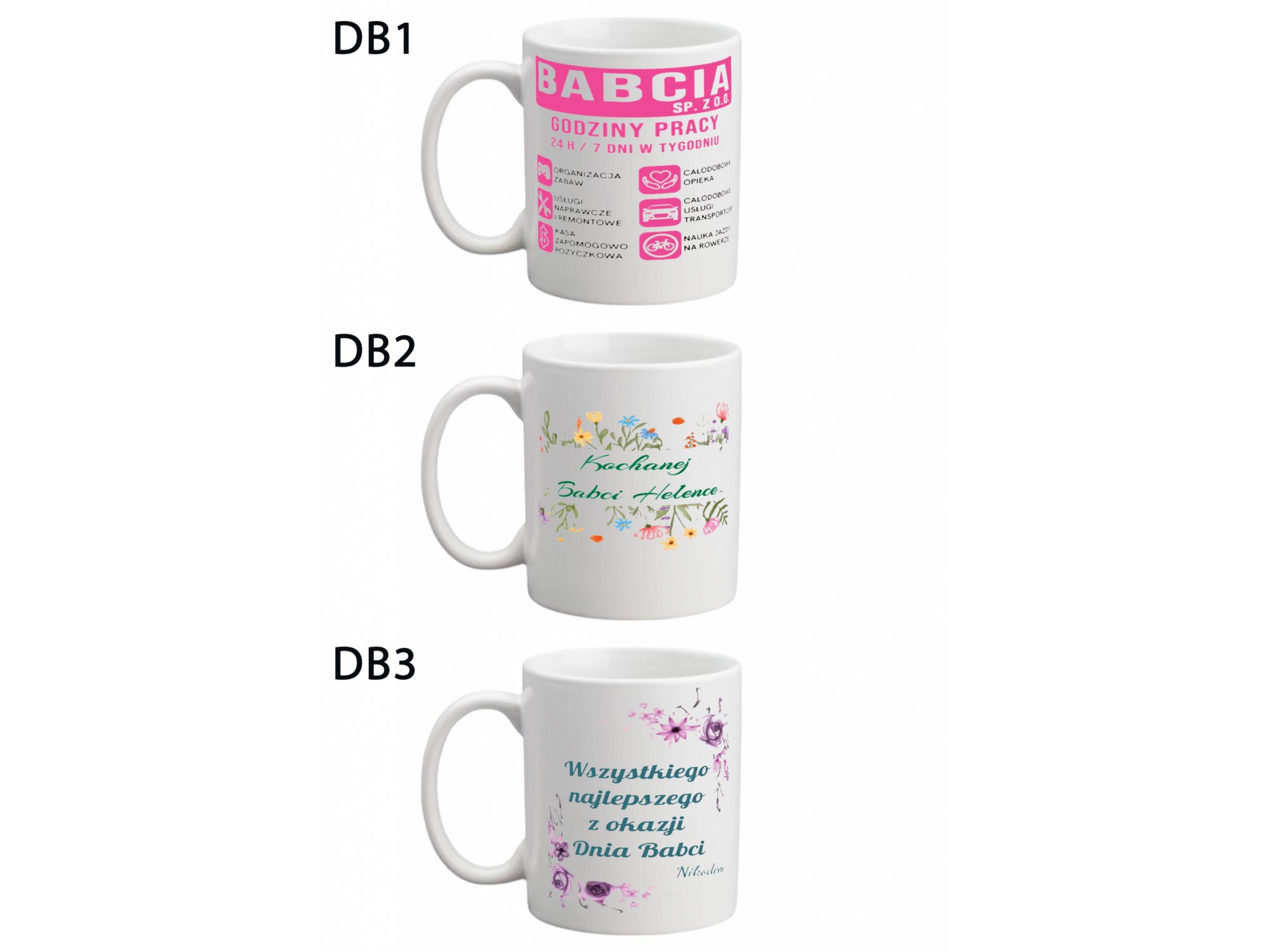 KUBEK DO SUBLIMACJI 330ML BIAŁY - Dzień Babci - grupa