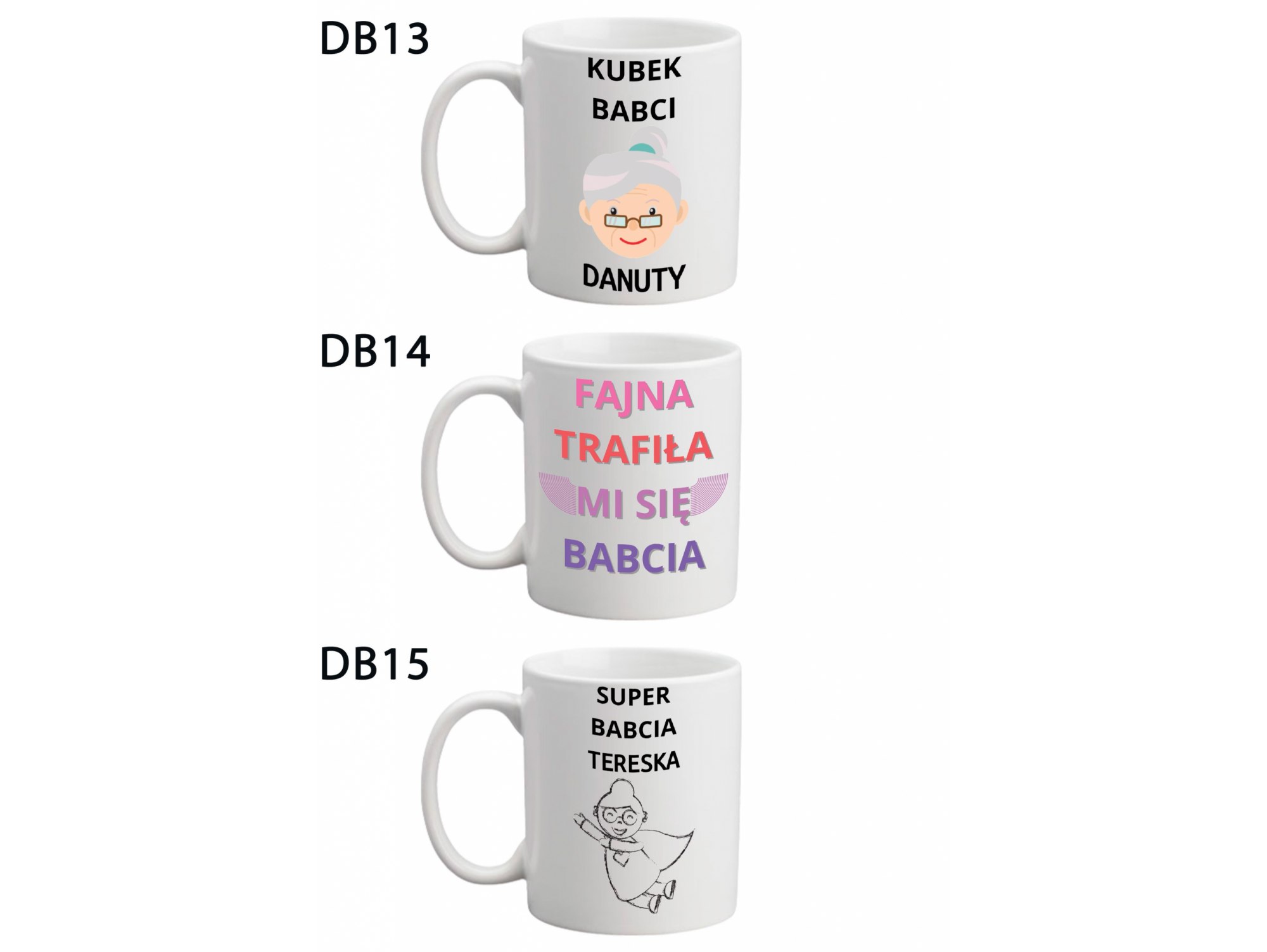 KUBEK DO SUBLIMACJI 330ML BIAŁY - Dzień Babci - grupa