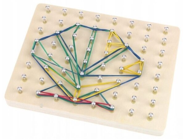 TABLICA DREWNIANA GEOMETRYCZNA Z GUMKAMI