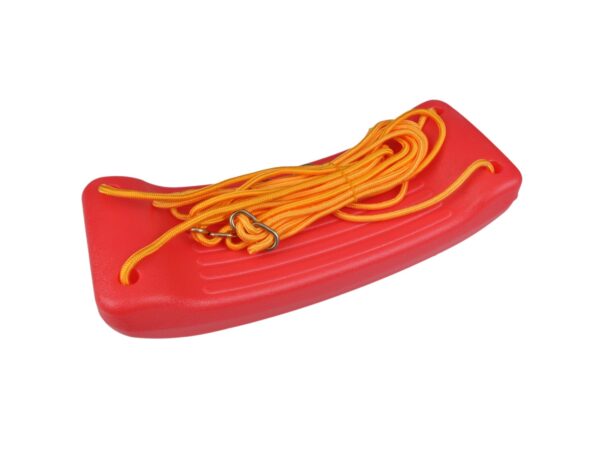 HUŚTAWKA DESKA PLASTIKOWA 43cm - czerwony/pomarańczowy sznur