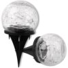 LAMPA LAMPKA SOLARNA WBIJANA KULA SZKLANA 19x10CM