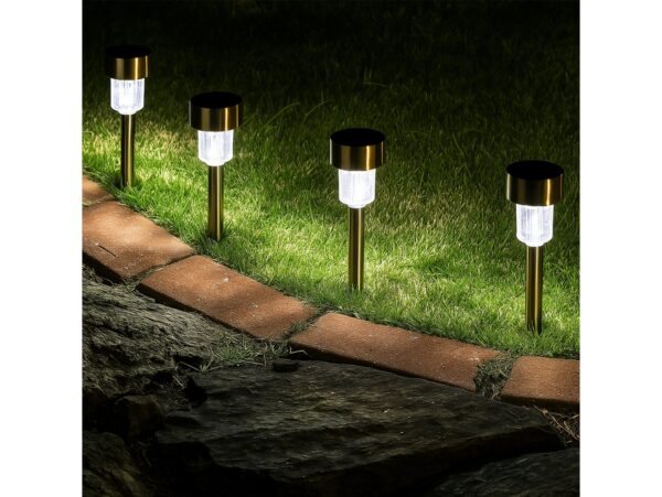 LAMPA SOLARNA OGRODOWA WBIJANA - 30cm srebrny