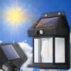 LAMPA SOLARNA Z CZUJNIKIEM RUCHU ZMIERZCHU 3 TRYBY 17x11x6cm