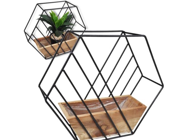 OSŁONKA DRAWNIANO-METALOWA LOFT SZEŚCIOKĄT 31x36x11