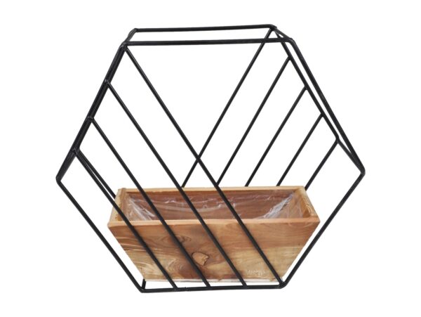 OSŁONKA DRAWNIANO-METALOWA LOFT SZEŚCIOKĄT 31x36x11