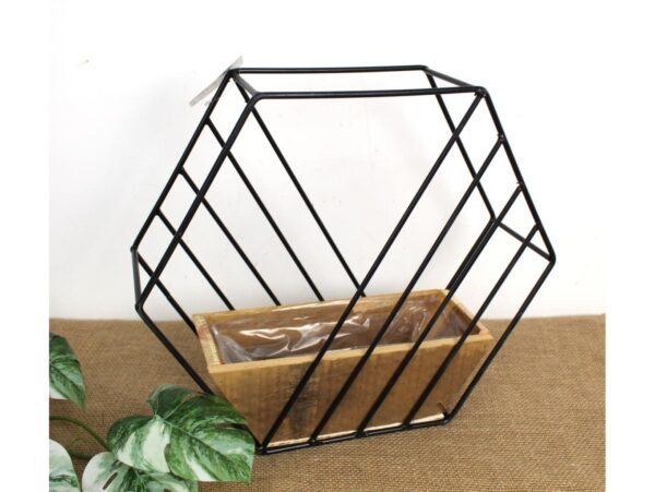 OSŁONKA DRAWNIANO-METALOWA LOFT SZEŚCIOKĄT 31x36x11
